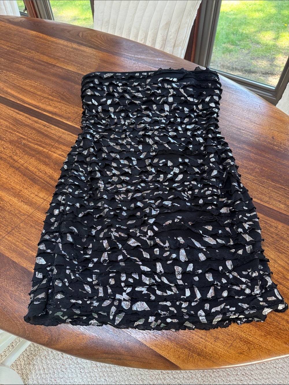 Windsor Black Strapless Ruffle Mini Dress